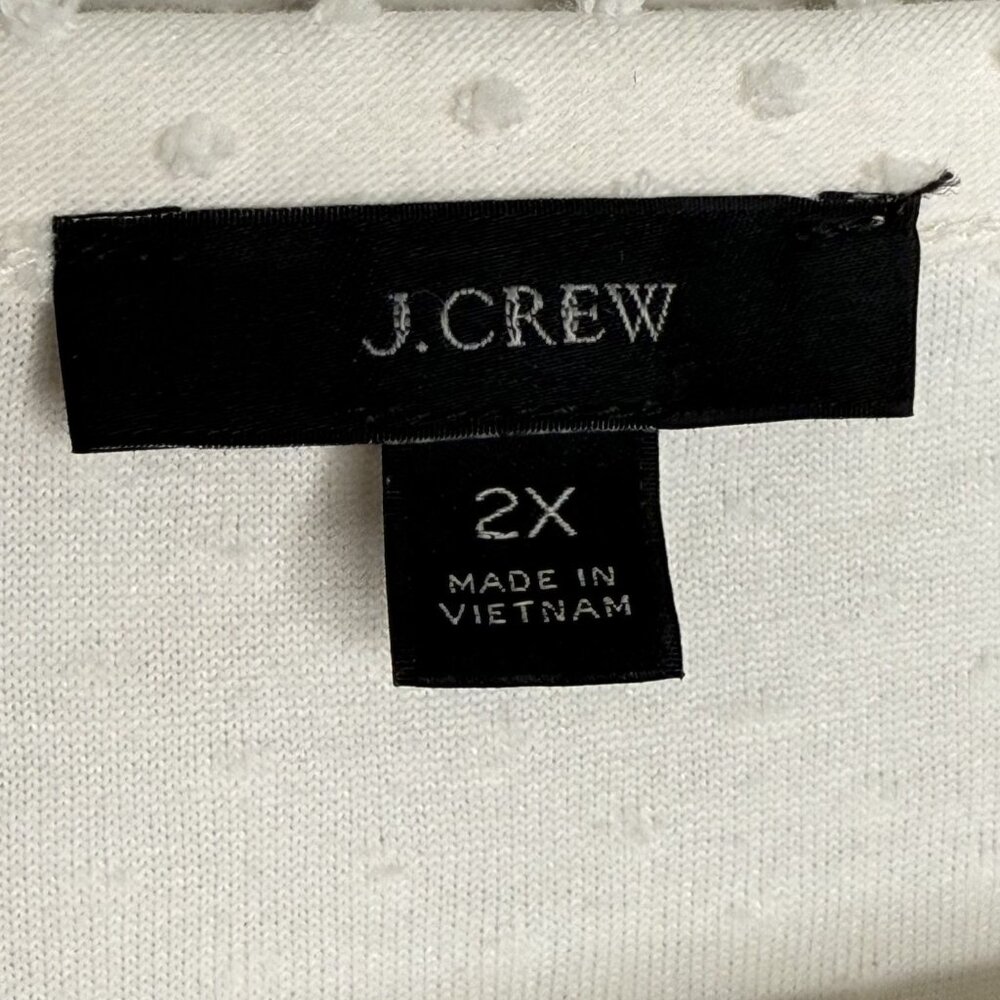 J. Crew Ivory Flutter-Sleeve Jersey T-shirt with Swiss Dot, 2X - Picture 6 of 8
